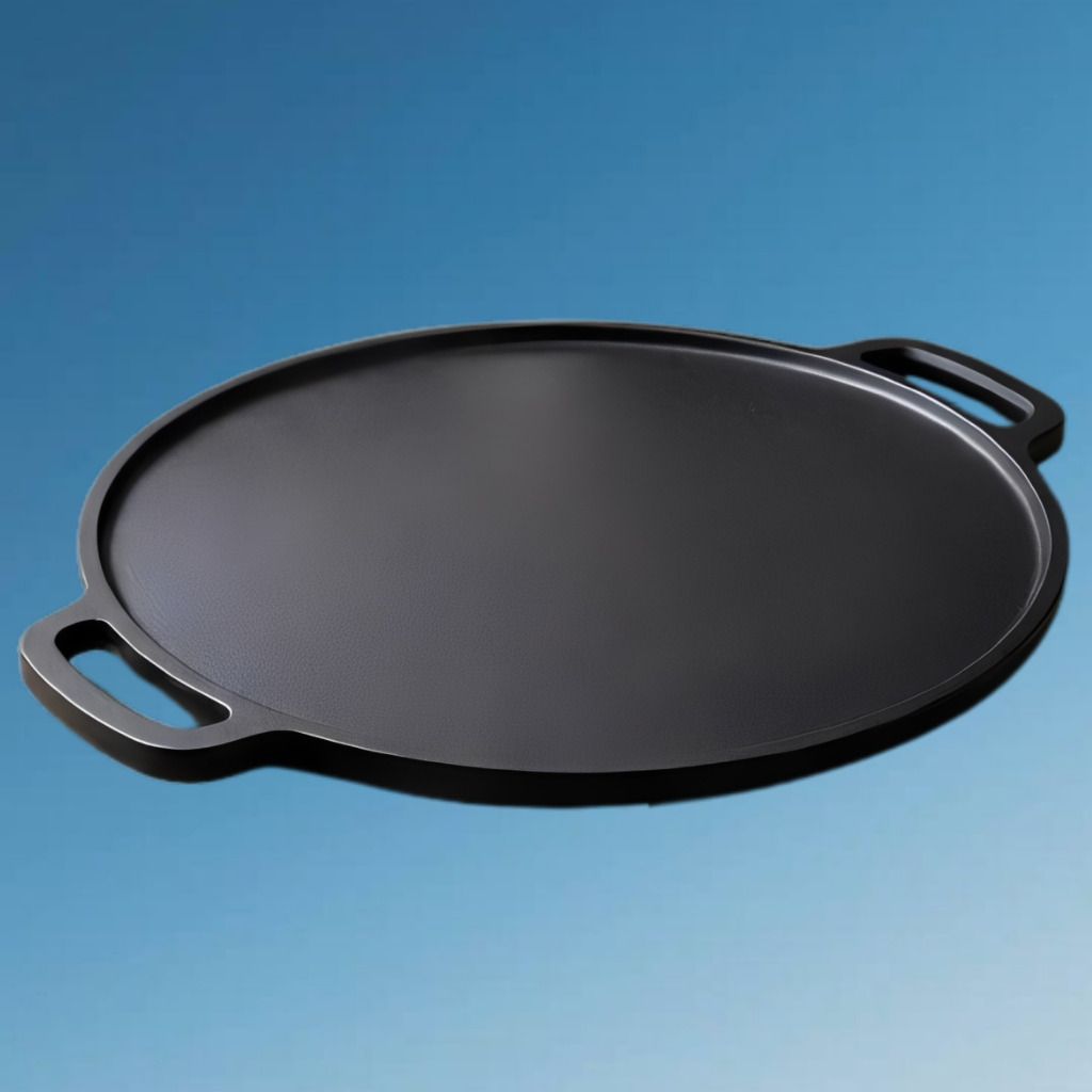 velvora Heavy Gauge Round Flat Pan with Dual Carry Handles Tawa 30 cm diameter with Lid-picture-38