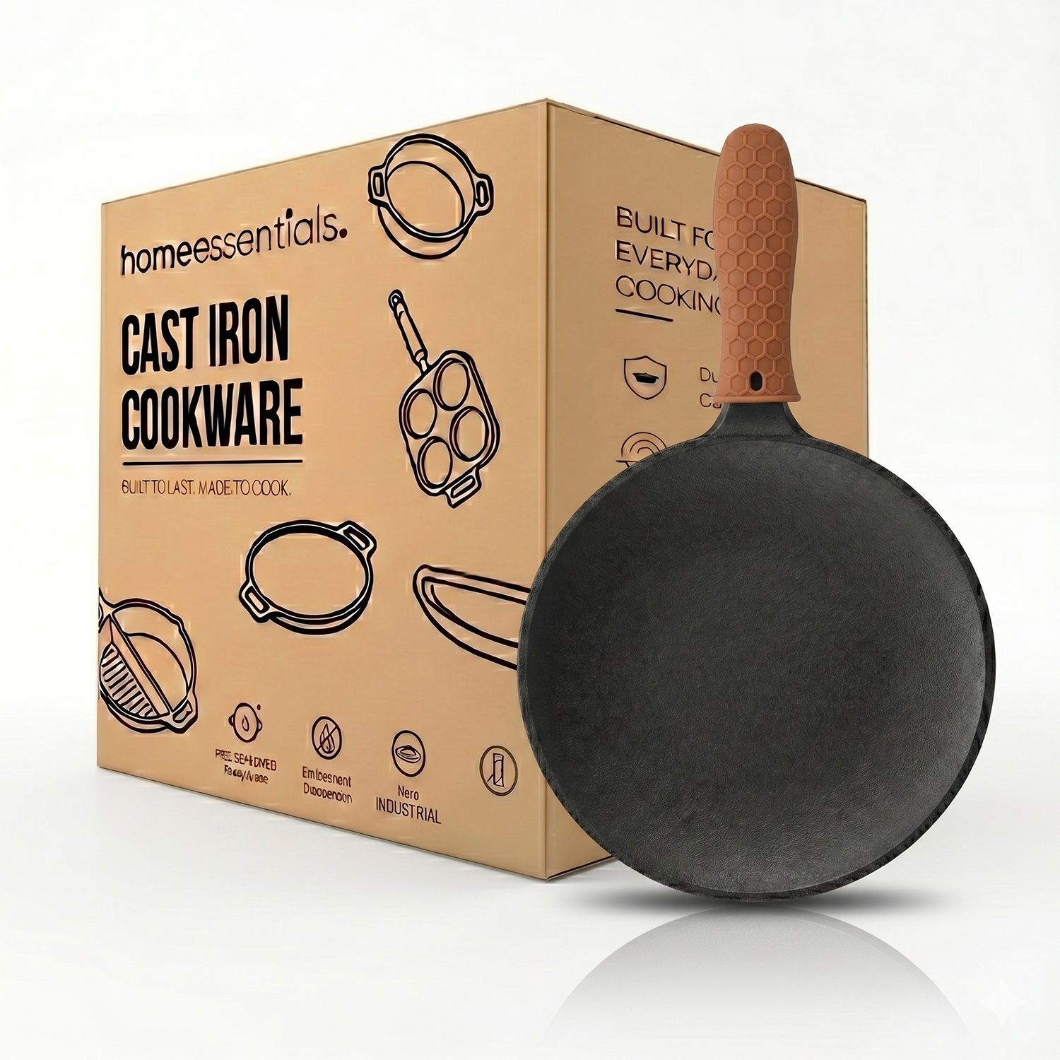 26cm Cast Iron Dosa Tawa, For Dosa, Roti & Paratha Tawa 26 cm diameter-image-8