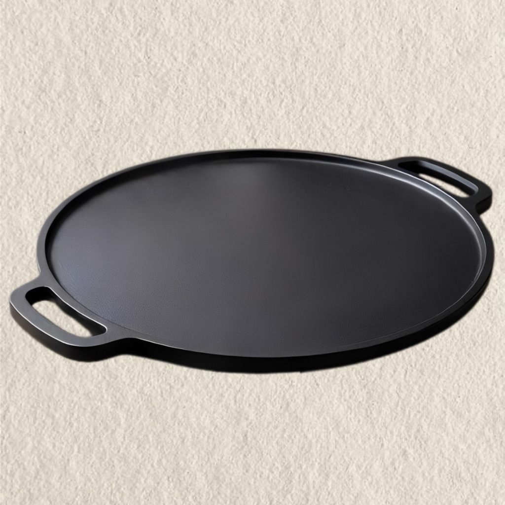 Heavy Duty Flat Pan with Smooth Cooking Surface Finish Tawa 30 cm diameter with Lid-image-7