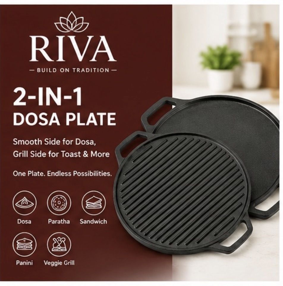 riva cookware 2 IN 1 DHOSA TAWA Tawa 30 cm diameter-picture-15