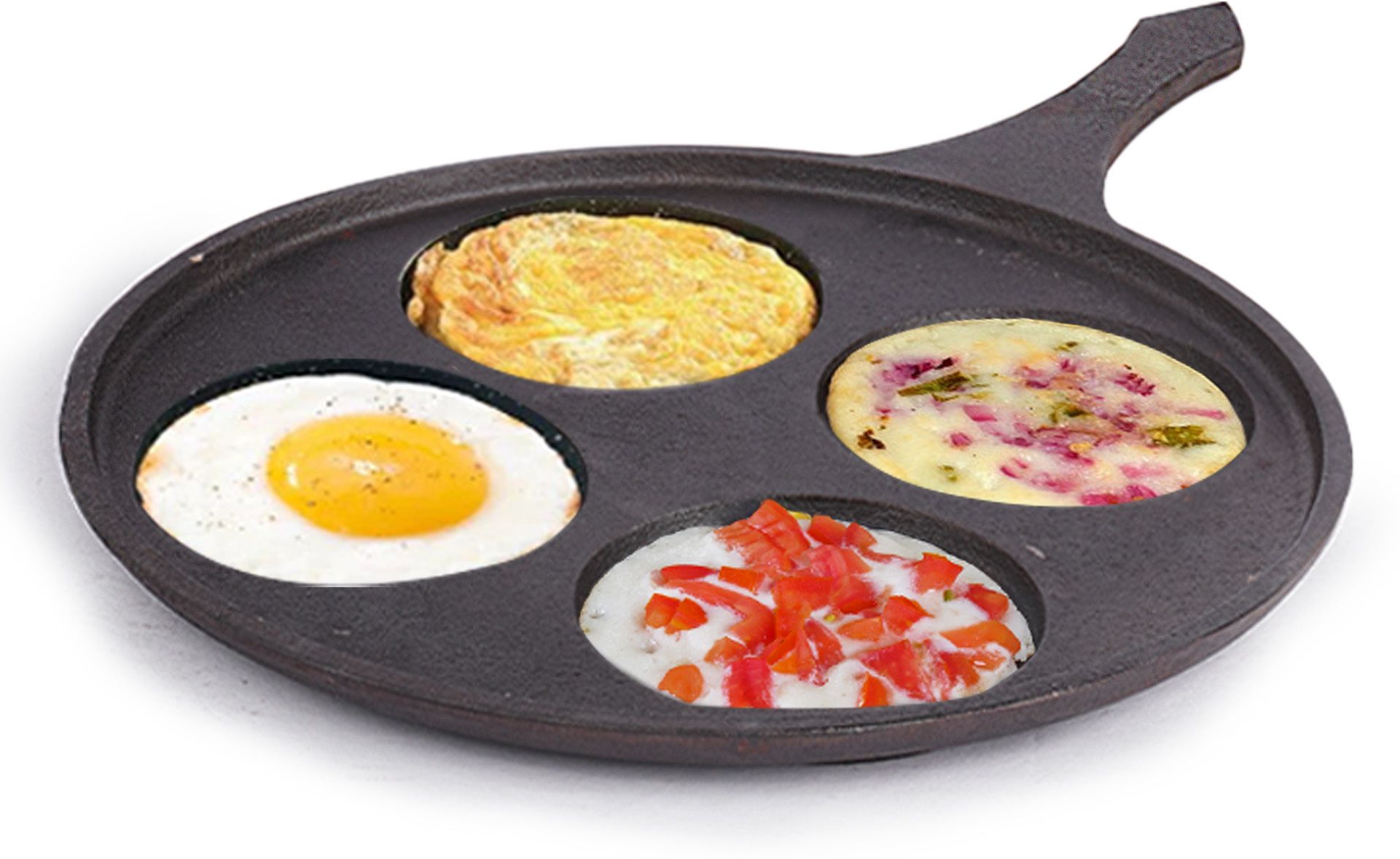 the indus valley Pre-Seasoned Cast Iron Uttapam Tawa 4 pit - 10.8 inch Tawa 27.5 cm diameter-picture-17