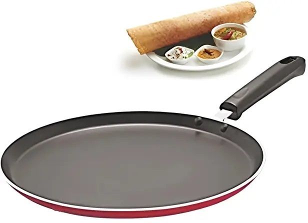 Non-Stick Aluminium Dosa Tawa -26cm with Long Stay-Cool Handle Tawa 26 cm diameter