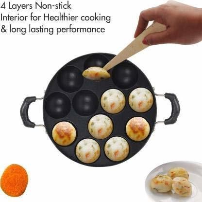 hm evotek Non Stick 12 Cavity Appam Patra With Lids HM-91 Tawa 23 cm diameter with Lid-picture-37