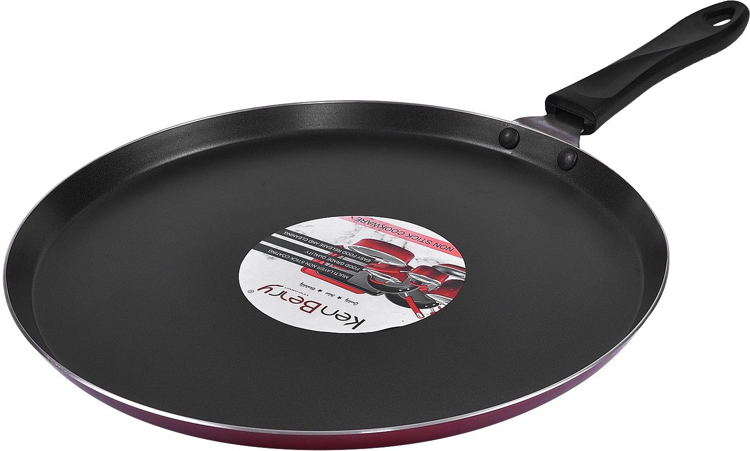 Eco Non Induction Base Superior Non Stick Coated Flat Dosa Tawa 25 cm diameter-image-30