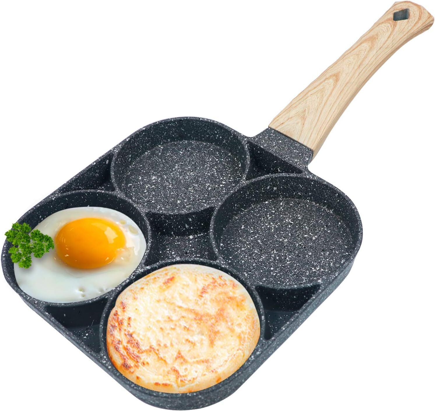 Egg Frying Pan Nonstick Pans 4-Cups cookware egg Grill Pan 34.54 cm diameter 1 L capacity-image-3