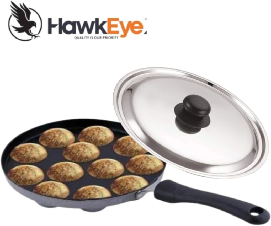 Heavy Hemmrtone Granite Marble Single Handle 12 cavity Appam Maker with Lid 0.5 L capacity 23 cm diameter-image-29