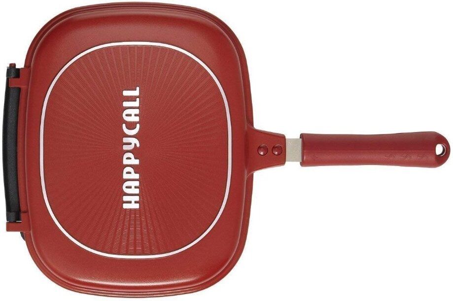 Happycall Double Sided Ceramic Titanium Multi Purpose Nonstick Pan - Square.8 Fry Pan 43 cm diameter with Lid 1 L capacity-image-35