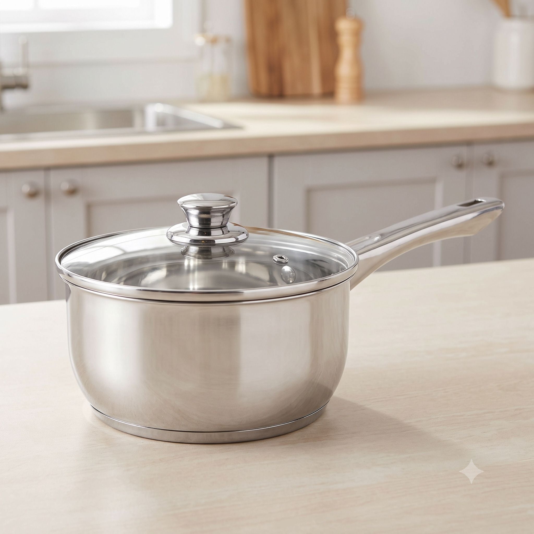 Two Tone Sauce Pan Tea / milk with lid Sauce Pan 14 cm diameter with Lid 1 L capacity-image-37