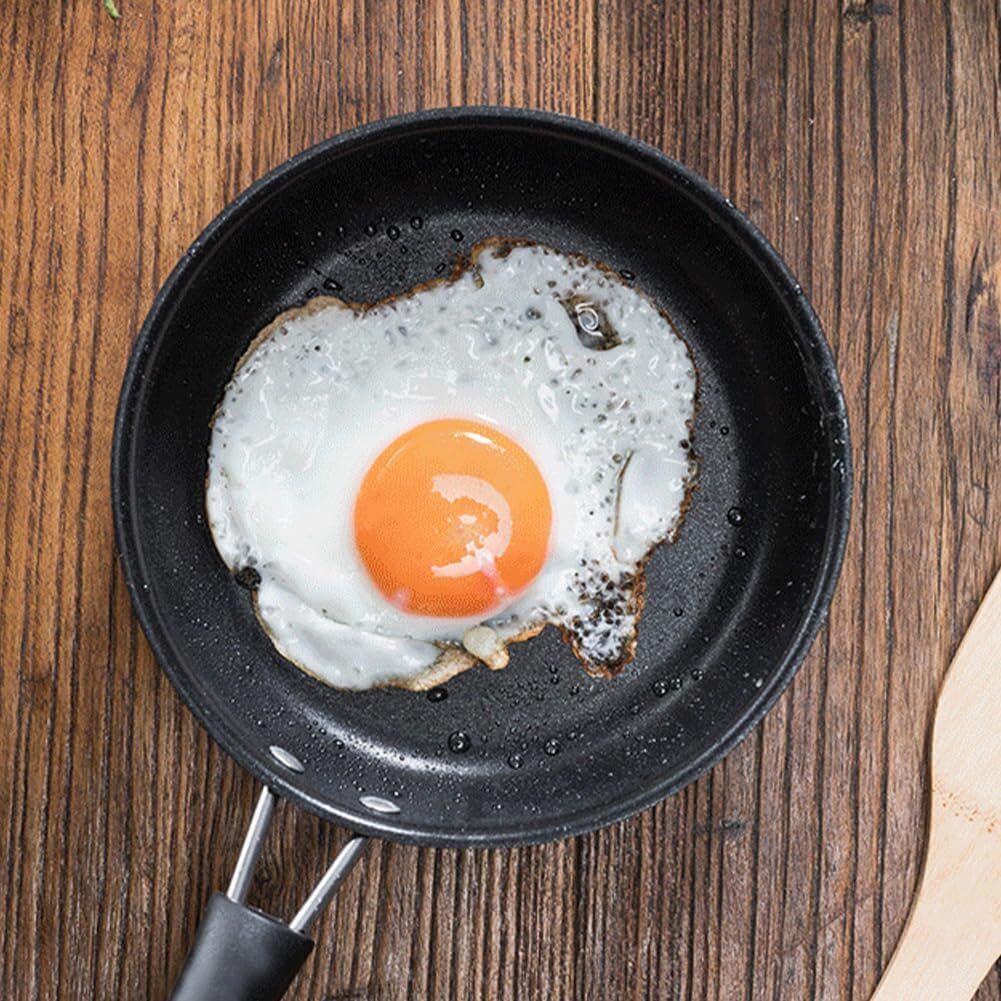 12cm Mini Non Stick Omelette Fry Pan with Comfortable Handle for Kitchen Flat Pan 12.5 cm diameter 0.3 L capacity-image-5