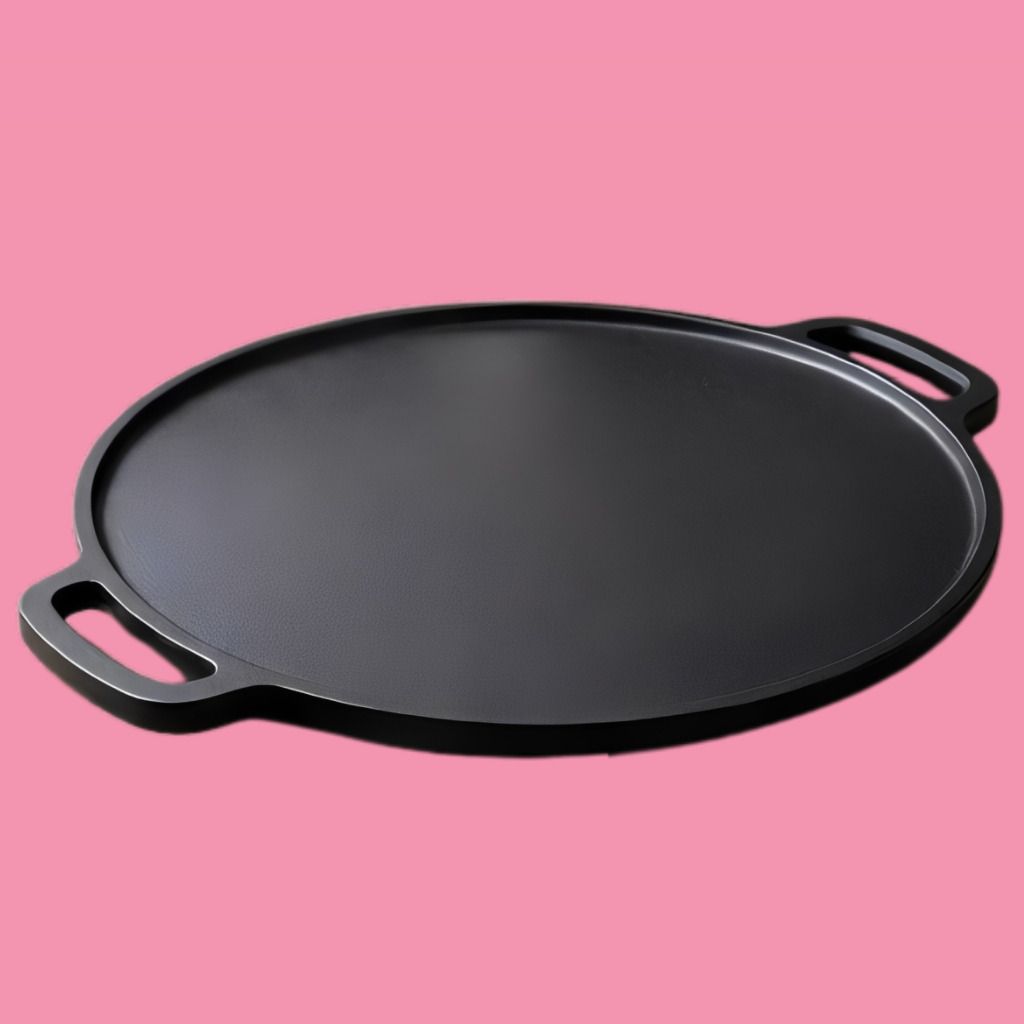 velvora Heavy Base Round Flat Plate for Healthy Home Cooking Tawa 30 cm diameter with Lid-picture-12