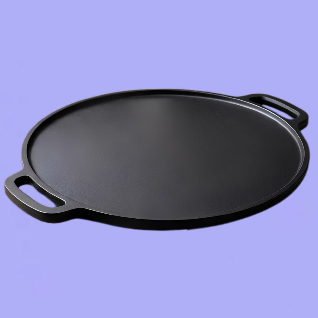 Heavy Duty Multi Purpose Flat Tawa with Dual Side Handles Tawa 30 cm diameter with Lid-image-11