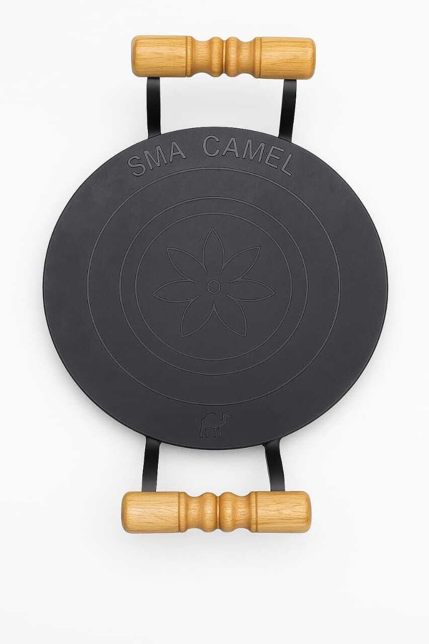 SMA CAMEL Iron round Tawa with double side Wooden Handle 11 inches Tawa 27.94 cm diameter-image-33