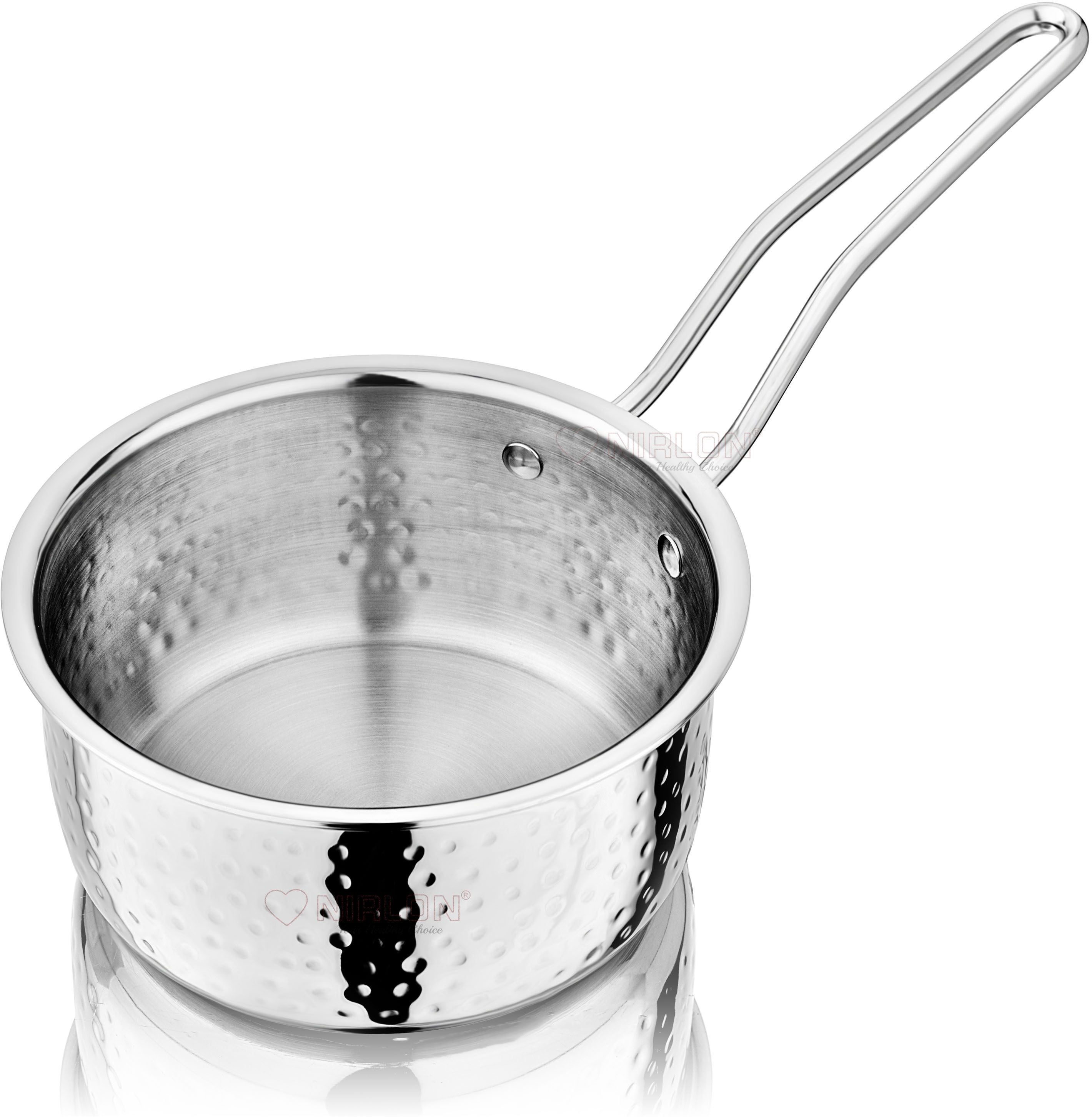 nirlon Hammered Triply Stainless Steel Cookware Sauce Pan/Milk Pan/Tea Pan 16cm Sauce Pan 16 cm diameter 1.5 L capacity-picture-18