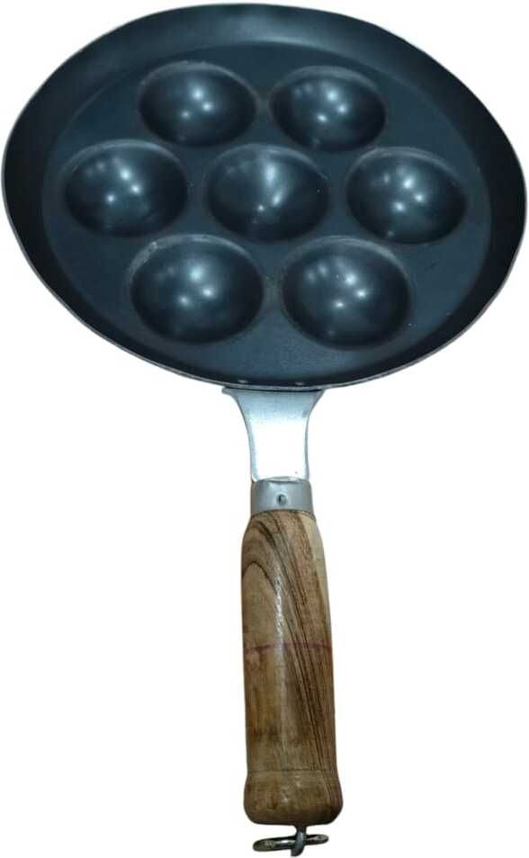 shri shyam APPA MAKER WITH GOOD GRIP WOODEN HANDLE Appachatty 0.5 L capacity 20 cm diameter-picture-22