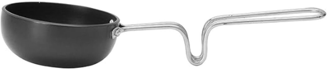 Non-Stick Tadka Pan Stainless Steel Wired Handle Tadka Pan 21 cm diameter with Lid 0.5 L capacity