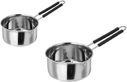 Stainless Steel Sauce Pan, Flat Base, Tea Pan Milk Pan, Tapeli Patila, Sauce Pot Flat Pan 25 cm diameter 1 L, 1.5 L capacity-image-18