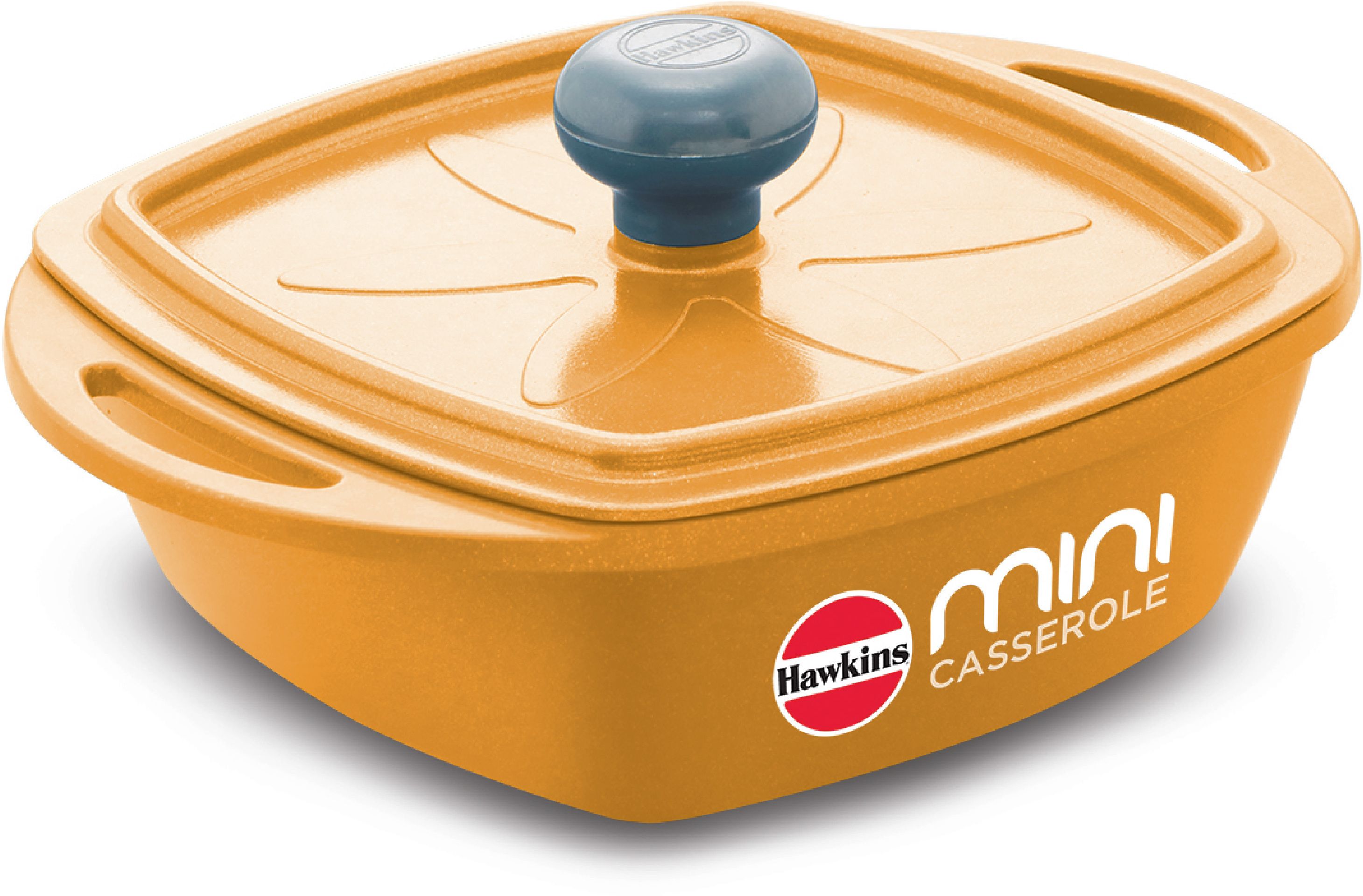 Die-Cast Mini Casserole, Square (MCSY75) Yellow Pancake Pan 15.5 cm diameter with Lid 0.75 L capacity-image-42
