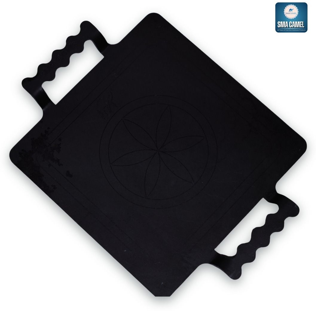 Iron Square Dosa Tawa with Laser Cutting Handle 10 Inch Tawa 25.4 cm diameter-image-31