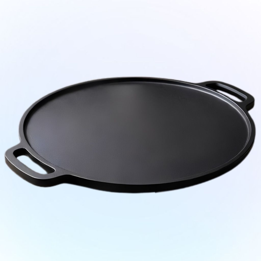 velvora Heavy Base Flat Griddle for Roti Pizza and Pancake Making Tawa 30 cm diameter with Lid-picture-41