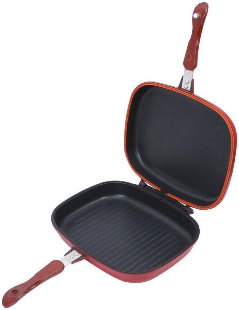Happycall Nonstick Double Sided Multi Purpose Pan with Strong Magnetic Handles.3 Fry Pan 43 cm diameter with Lid 1 L capacity-image-47