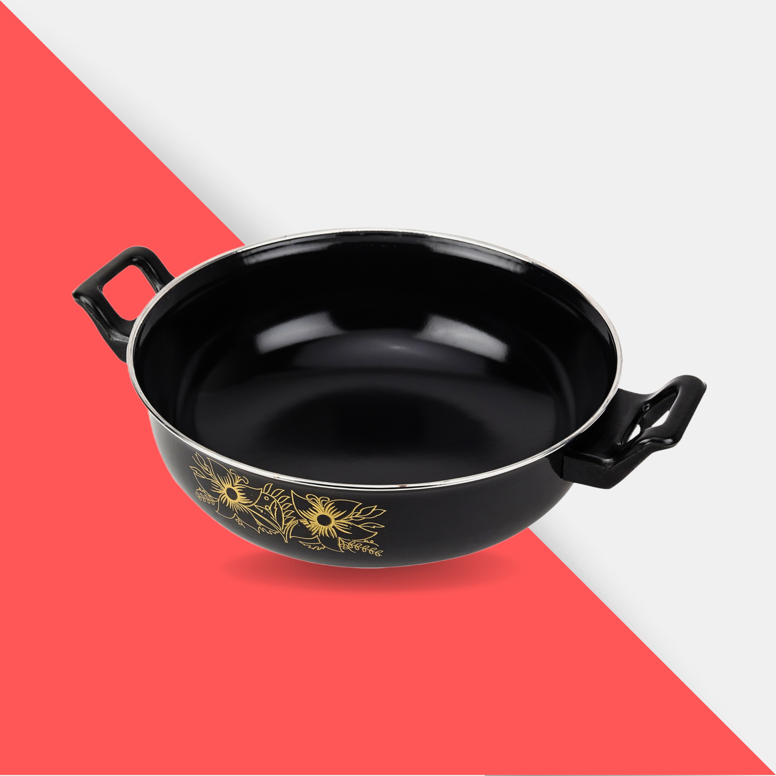 kashvi Non Stick Kadhai (Black / 3.5 L) - Non Stick | Induction Base Cooktop | Durable Curry Pan 26.5 cm diameter 3.3 L capacity-picture-31