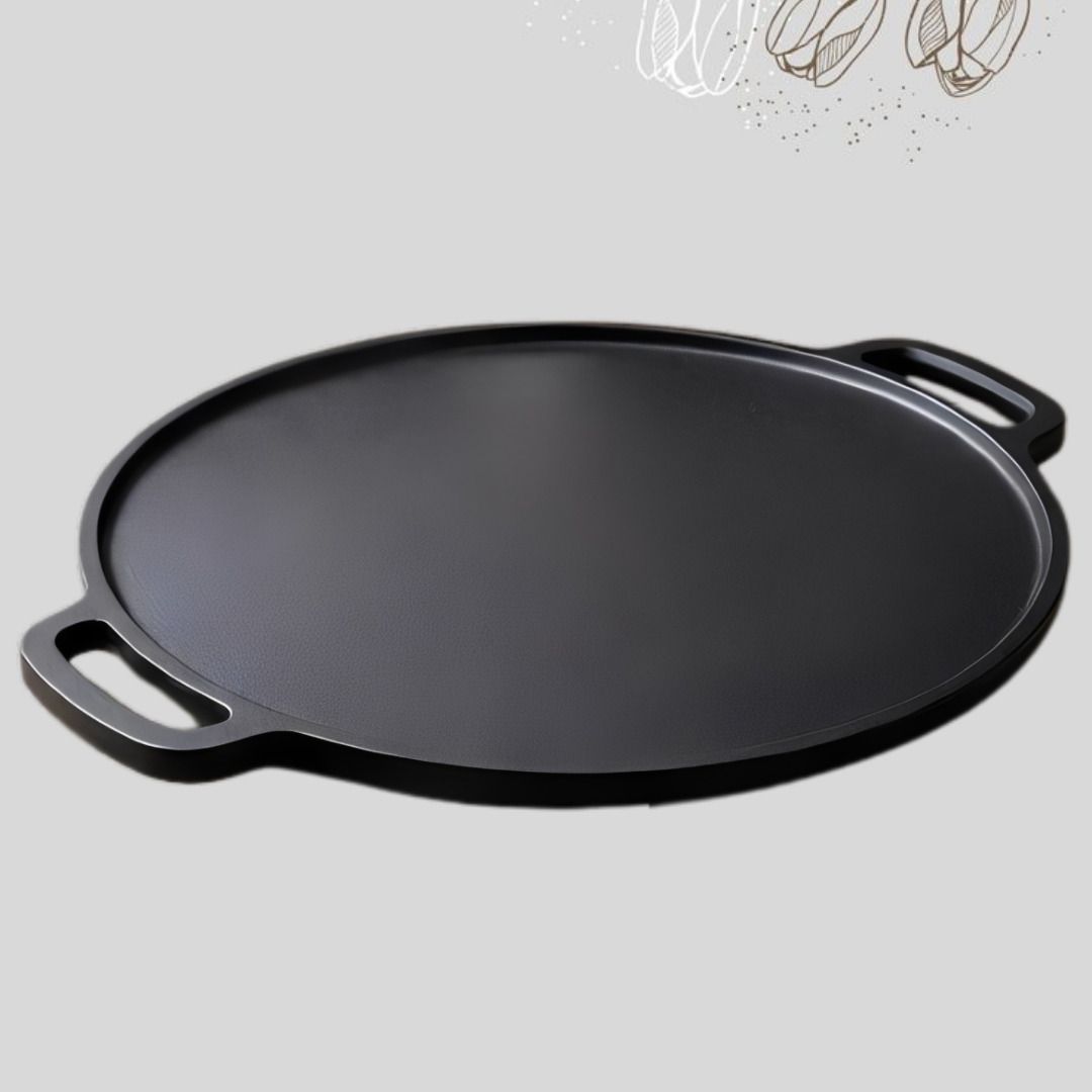 velvora Elite Chef Flat Cooking Plate for Family Meal Preparation Tawa 30 cm diameter with Lid-picture-46