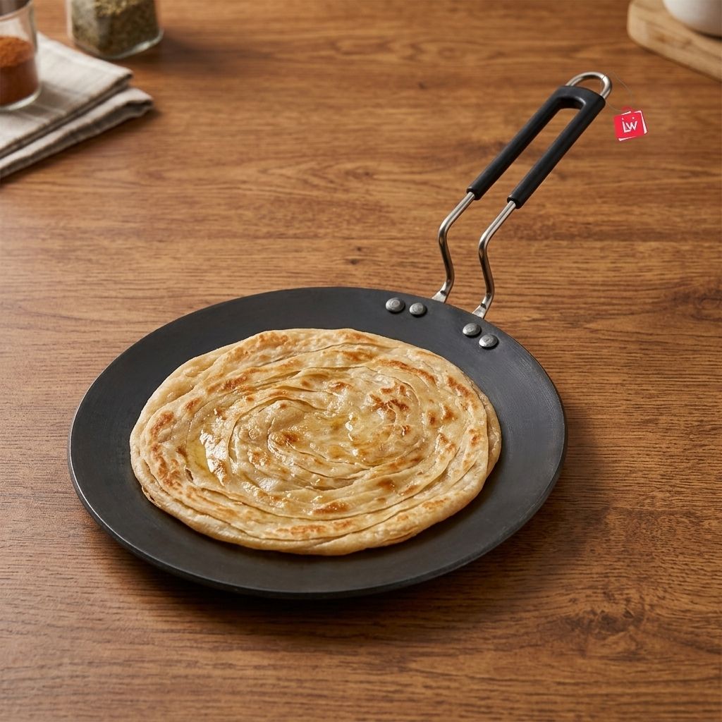 lazywindow Heavy Iron Tawa with insulated Handle for roti/chapati/paratha Tawa 25 cm diameter-picture-22