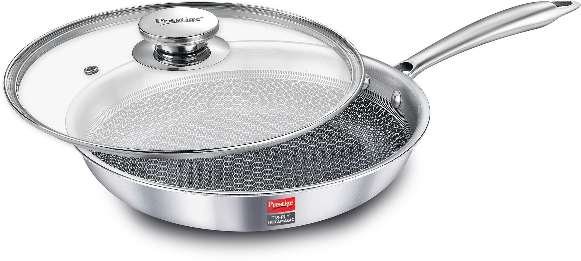Tri-Ply Hexamagic Fry Pan 24 cm diameter with Lid 1.7 L capacity-image-46