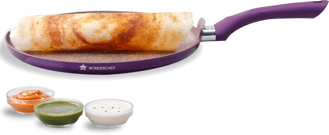 wonderchef Royal Velvet Aluminium Nonstick Dosa Tawa with Raise Lip- 28cm, Tawa 28 cm diameter-picture-48