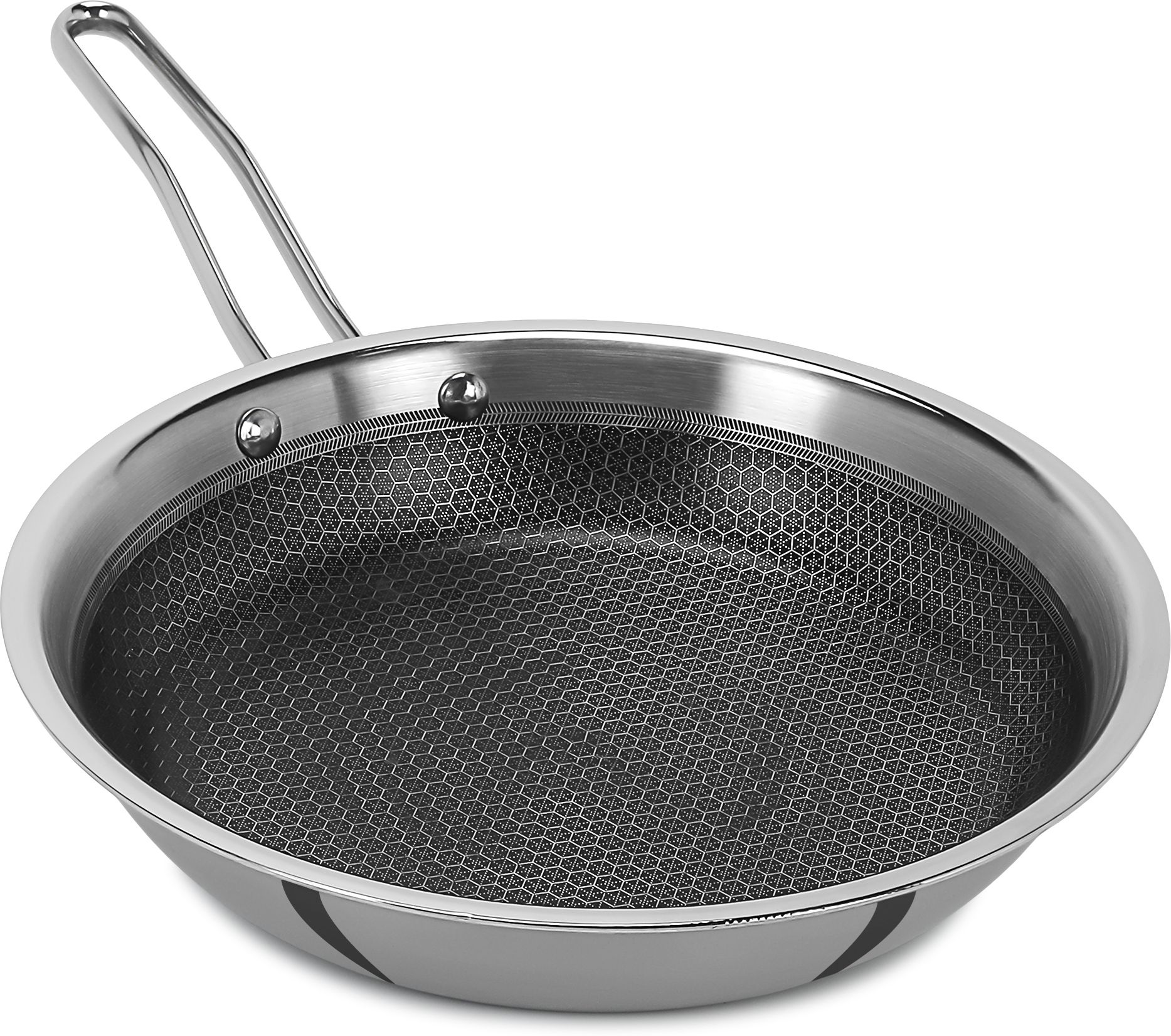Triply Stainless Steel Fry Pan 24 cm 2.0 L Capacity Honeycomb Non-Stick Fry Pan 24 cm diameter 2 L capacity-image-48