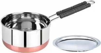 Stainless Steel Copper Sauce Pan / MILK PAN / TEA PAN with lid 1.8 liter Sauce Pan 18.5 cm diameter with Lid 1.8 L capacity-image-39