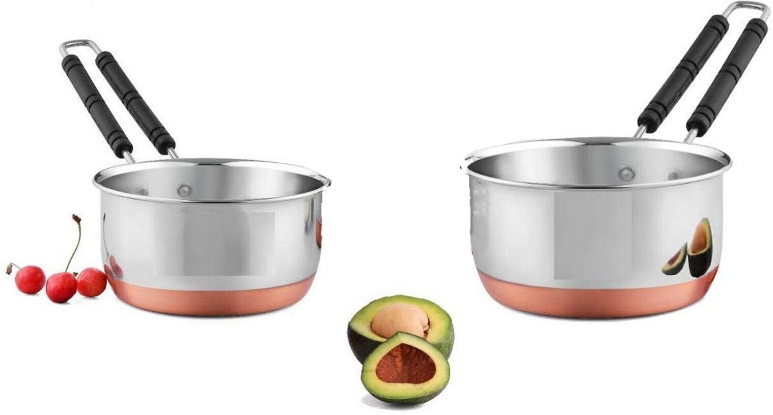 masox store Steel Milk Pan Pot, Gas Stove Compatible Sauce Pan with Heat Proof Handle K7 4.3 inch, 5.9 inch Lid Set, Pack of 2-picture-7