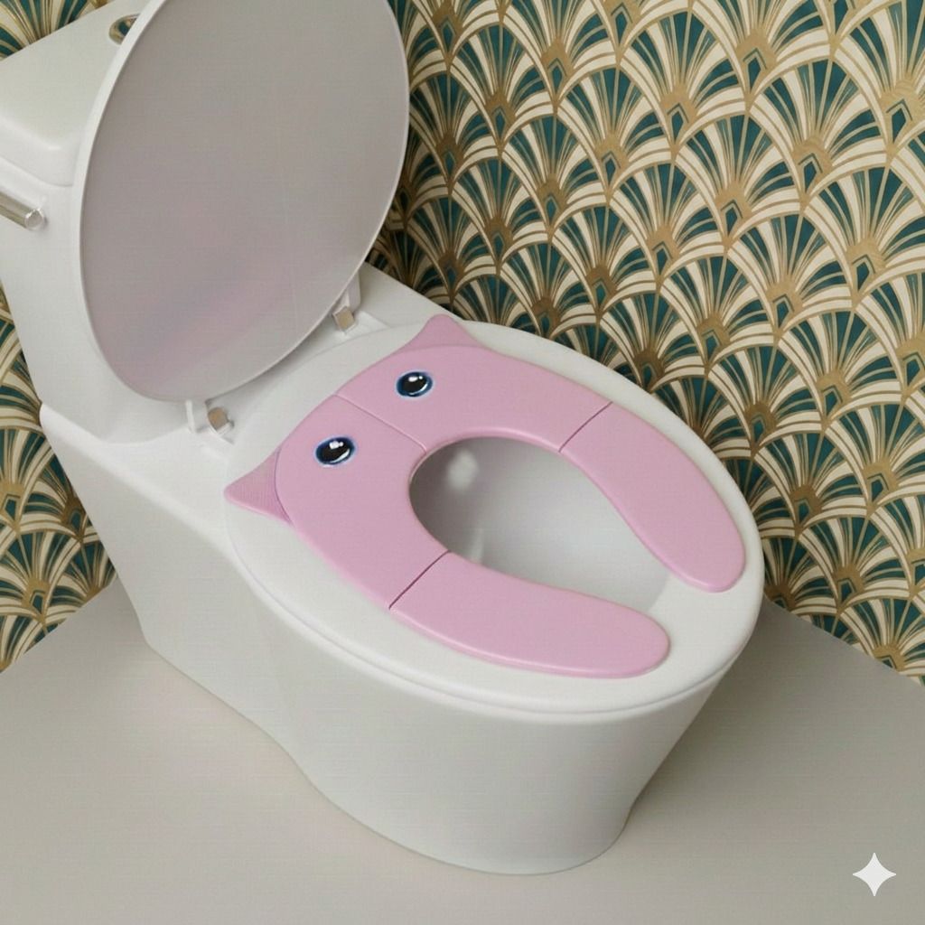 Kids Toilet Trainer Seat Pink Fold Eye Sheet Soft Baby Potty Seat Potty Seat-image-15