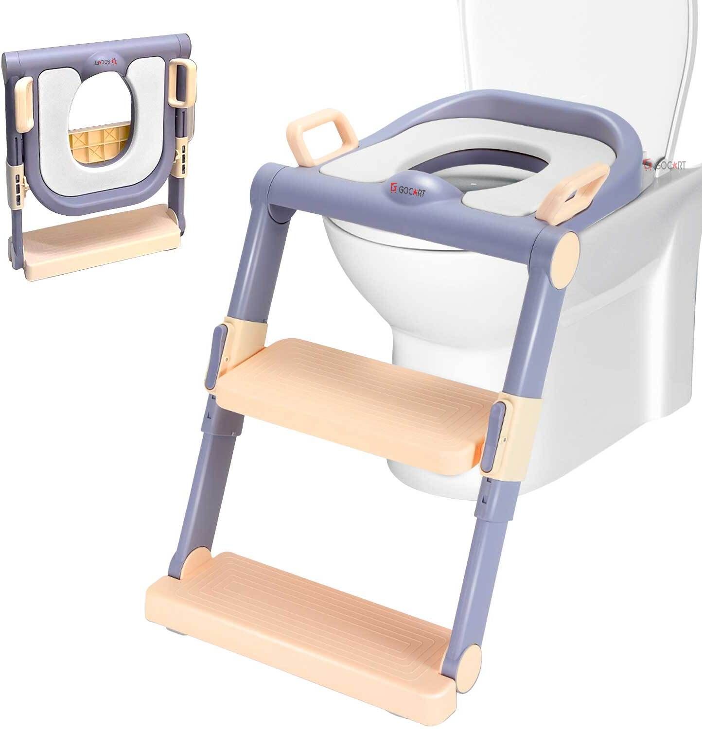 Height-Adjustable NonSlip Baby Potty Trainer Chair Seat With Step Stool For Kids Potty Seat-image-30