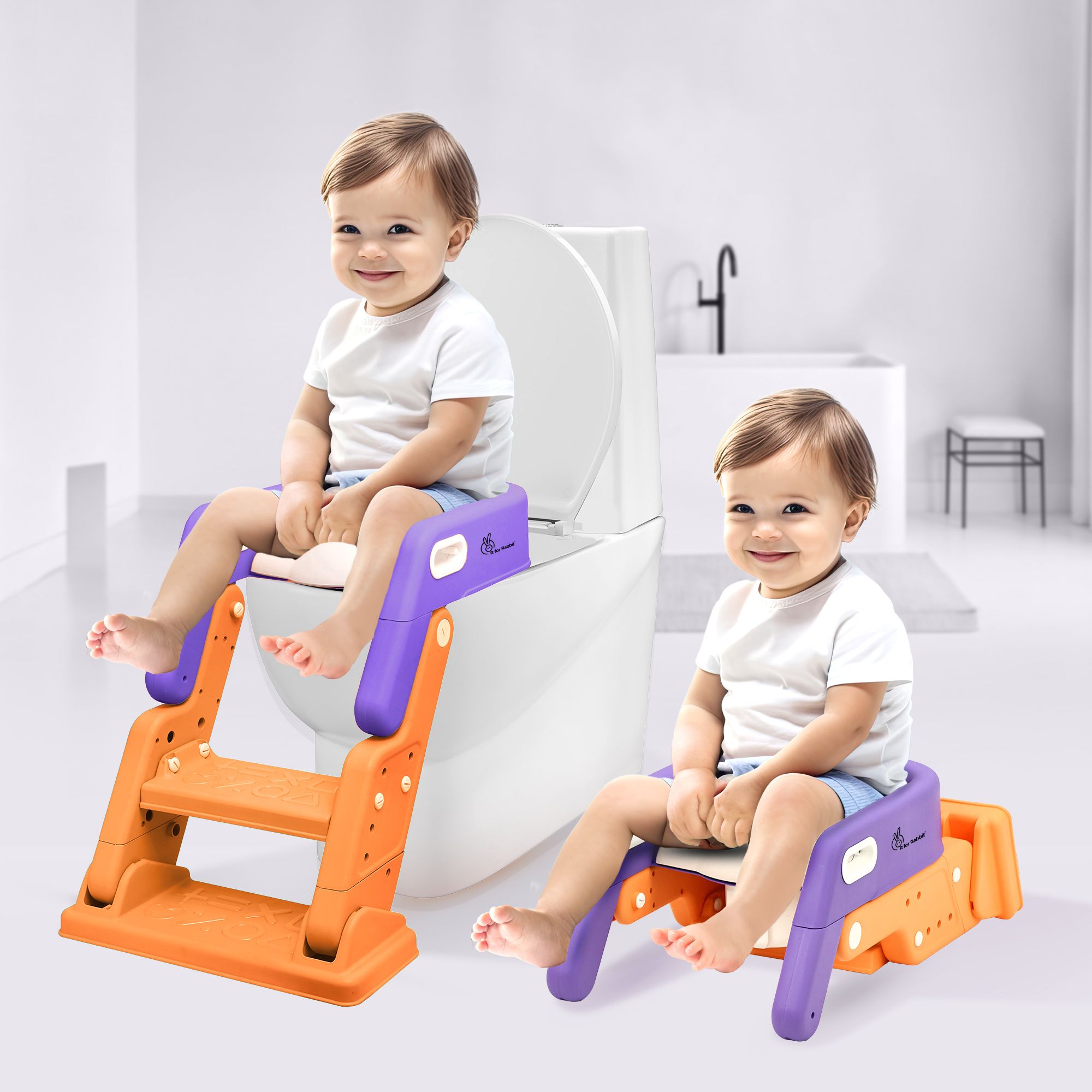 r for rabbit Hilltop Booster Potty Step Stool for Kids | Easy Installation & Multifunctional Potty Seat-picture-11
