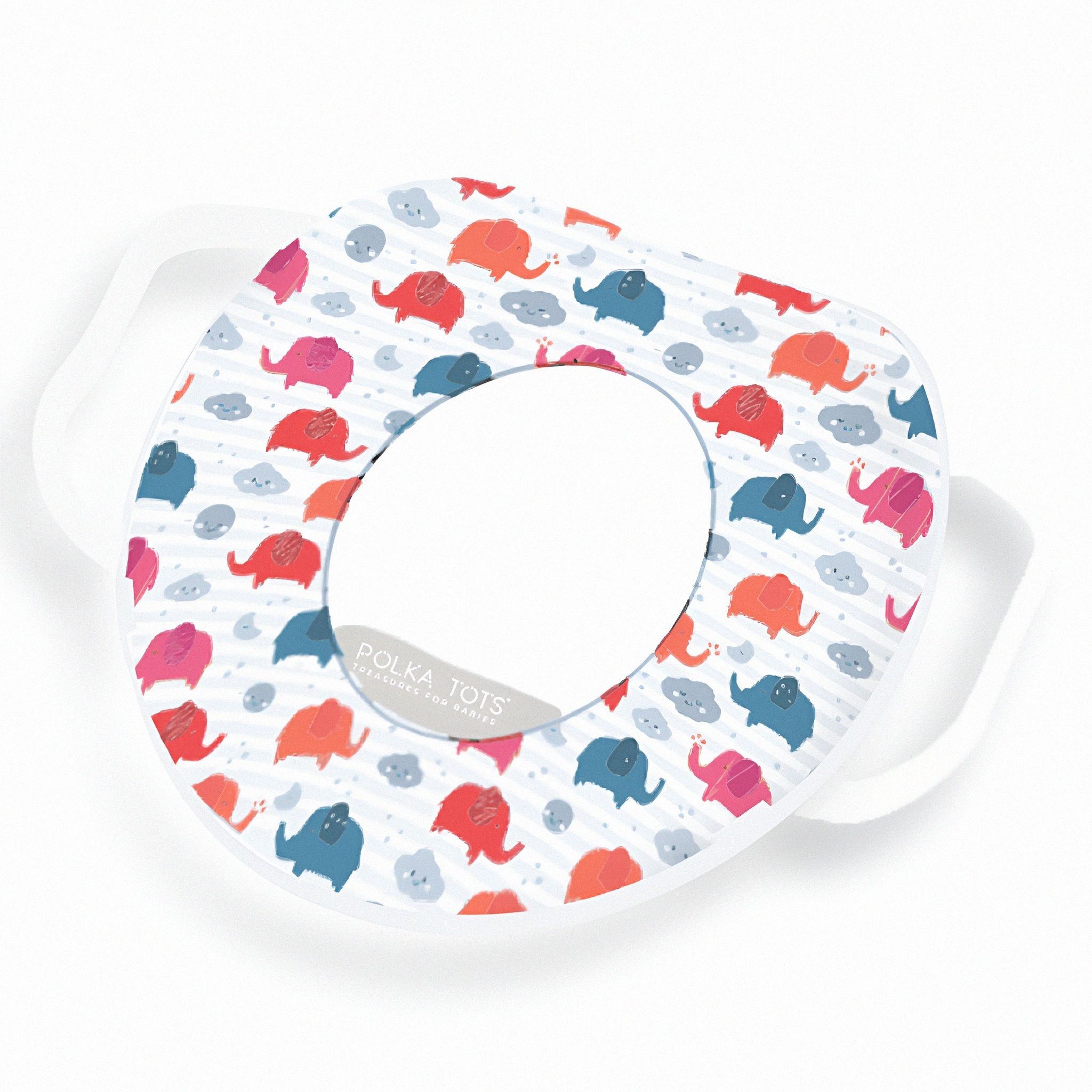 Elephant Print White Potty Seat with Handle, Suitable for Potty Training of Baby Potty Seat-image-29