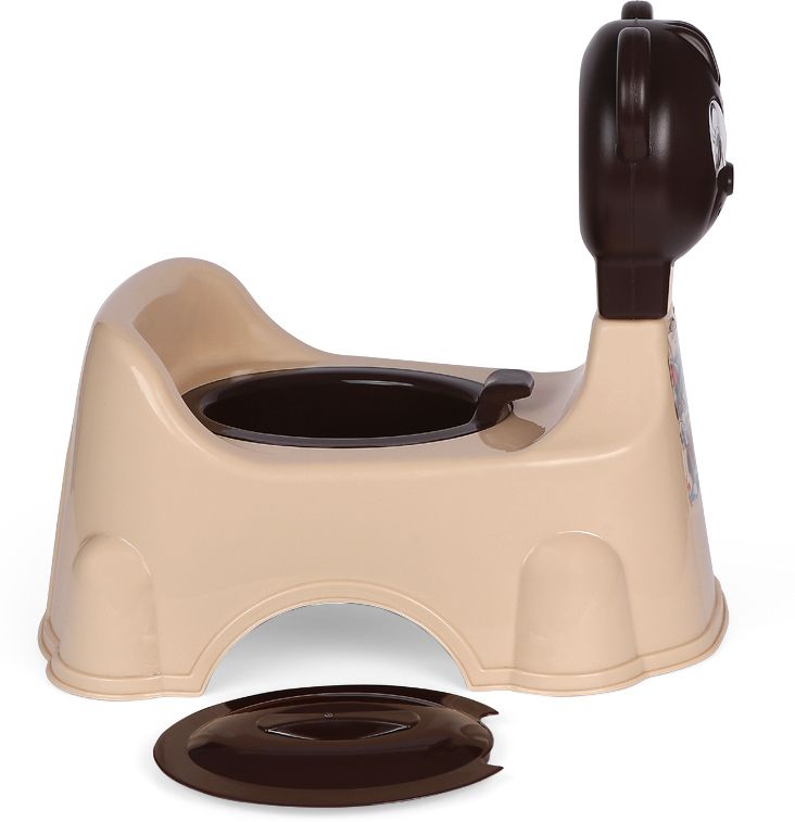 Panda Shaped Baby Potty Training Seat | Kids Toilet Trainer | Light Brown Potty Box-image-5