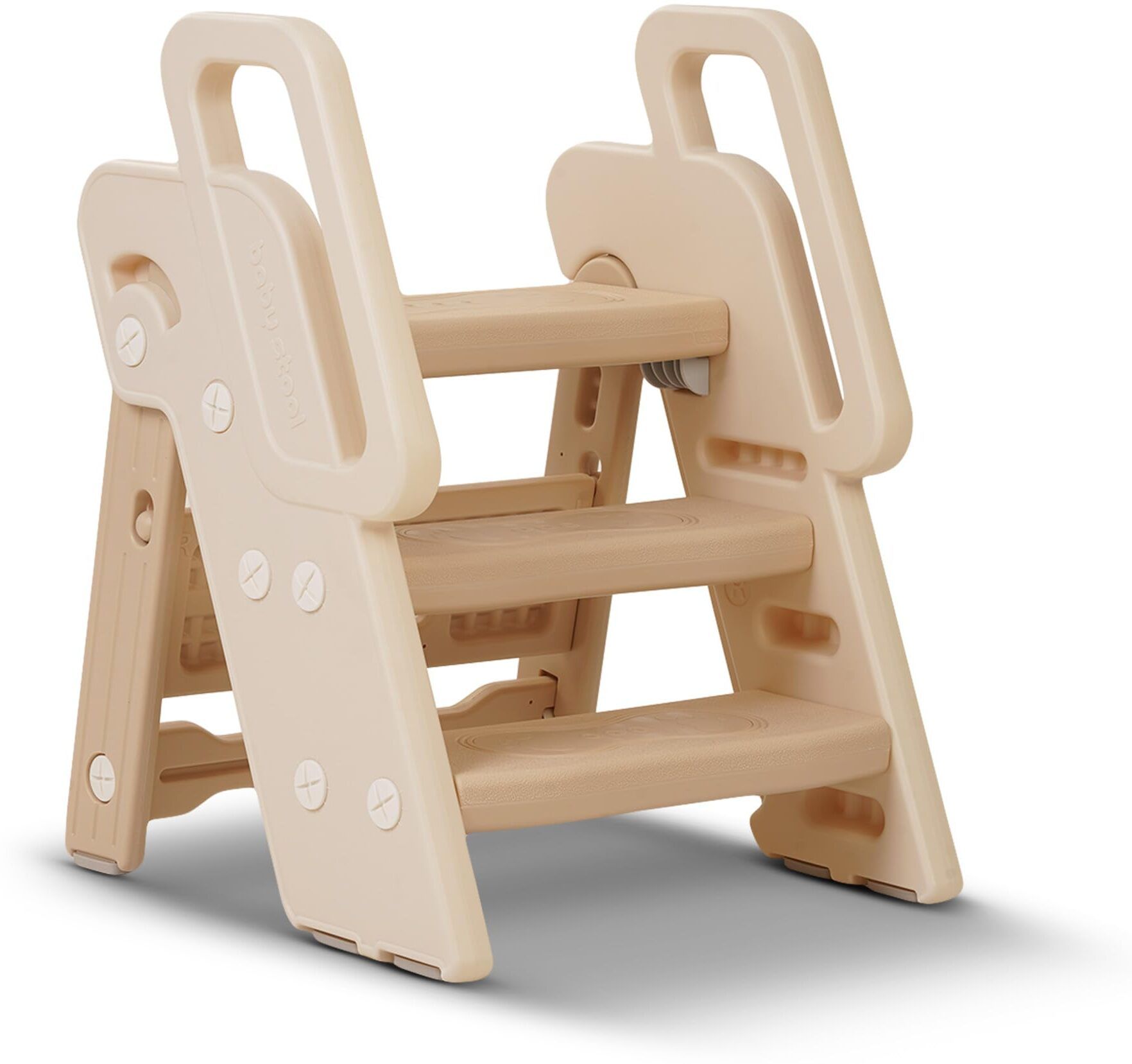 Foldable Step Stool for Kids | Children Potty Training 3-Step Ladder with Handle Potty Seat-image-3