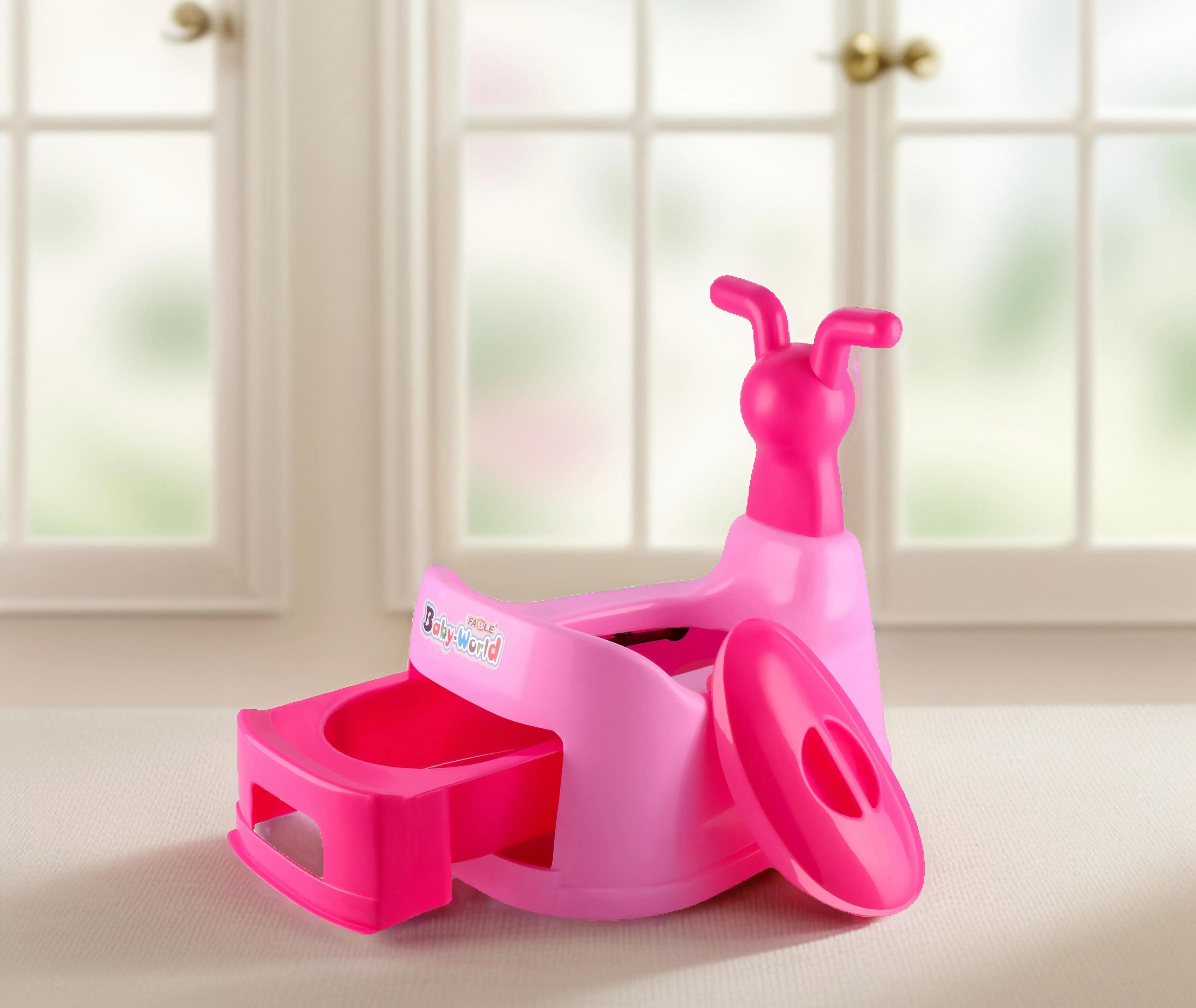 Toilet Trainer Baby Potty Seat Cartoon Face with Removable Tray & Closing Lid Baby World Potty Seat