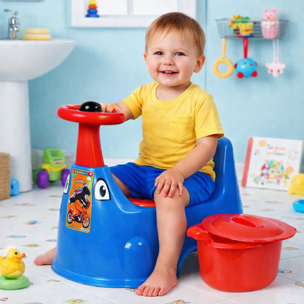 Toilet Trainer Baby Potty Seat My Car Designed With Removable Bowl & Closing Lid Potty Seat