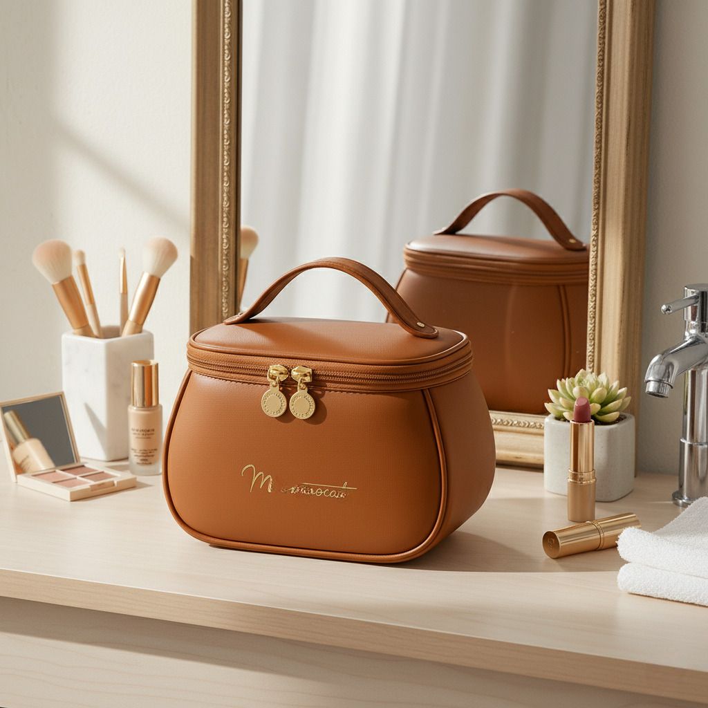 Women Brown Cosmetic Bag