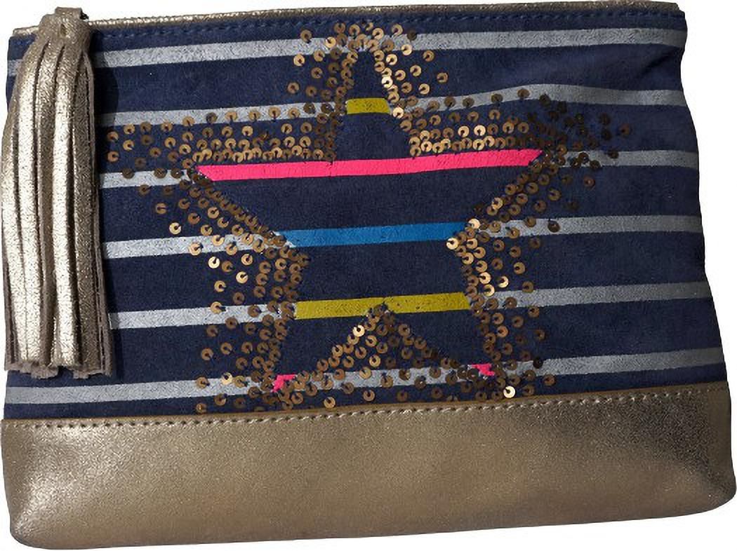 Women Blue, Gold, Multicolor Wristlet