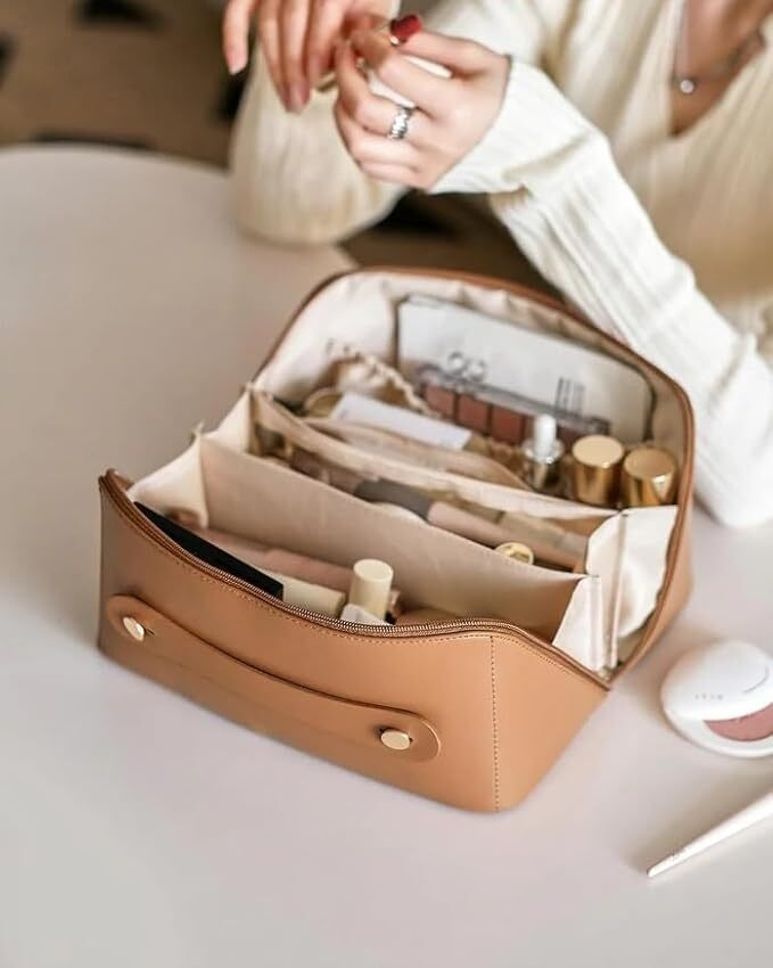 Women Brown Cosmetic Bag-image-22
