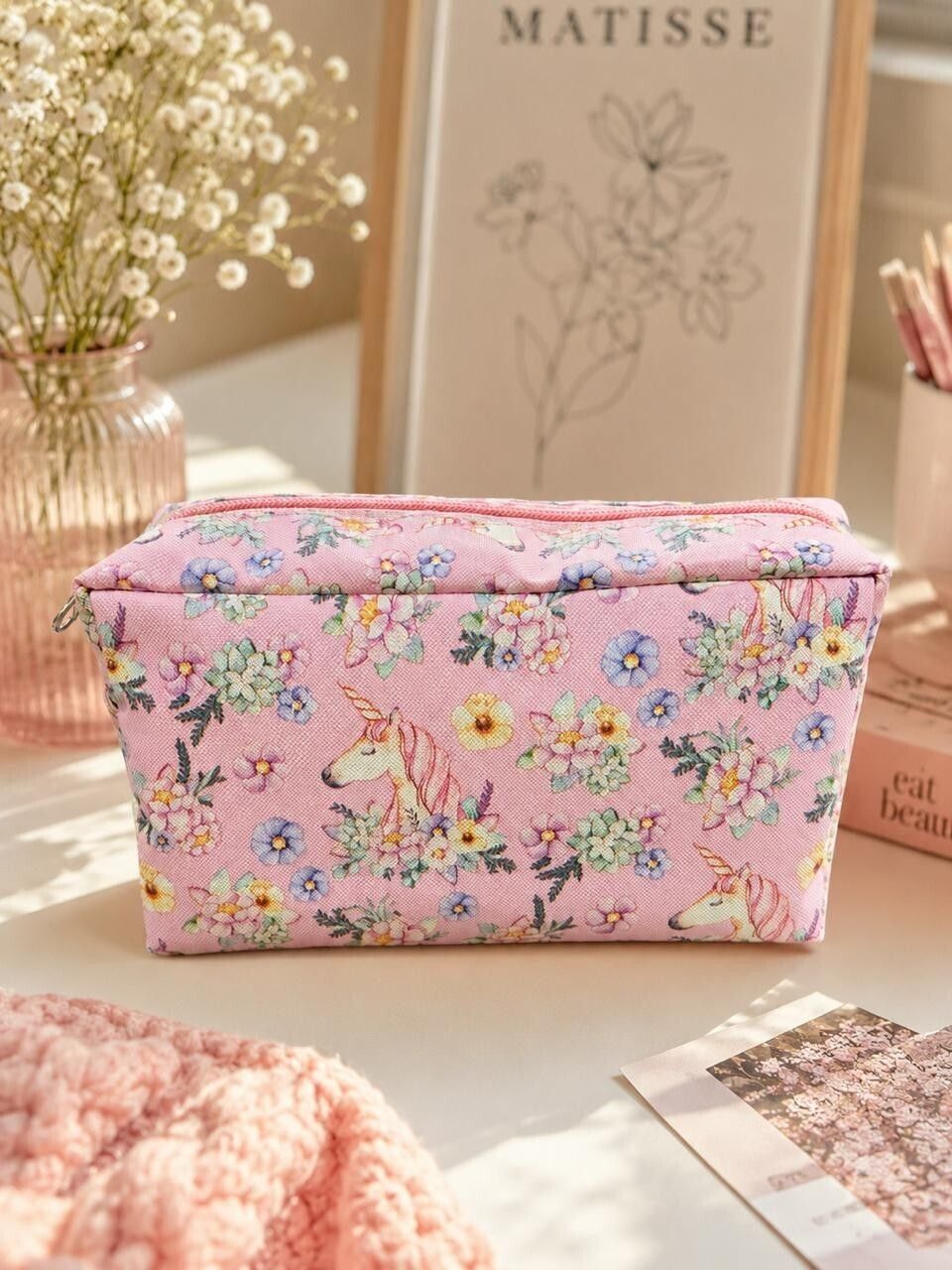 kalah enterprises Women Pink Cosmetic Bag-picture-12