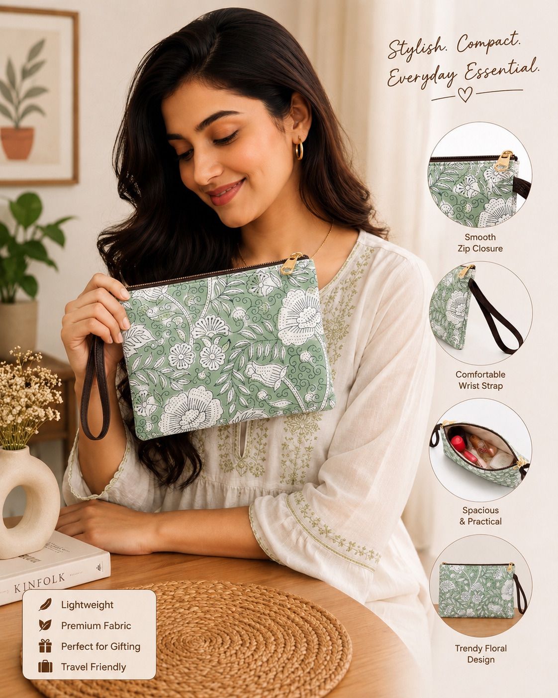 Women Green Wristlet-image-6