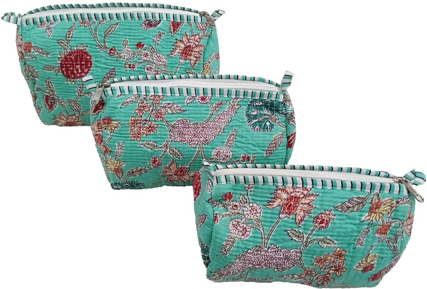 raj hanicrafts Women Green Cosmetic Bag-picture-45