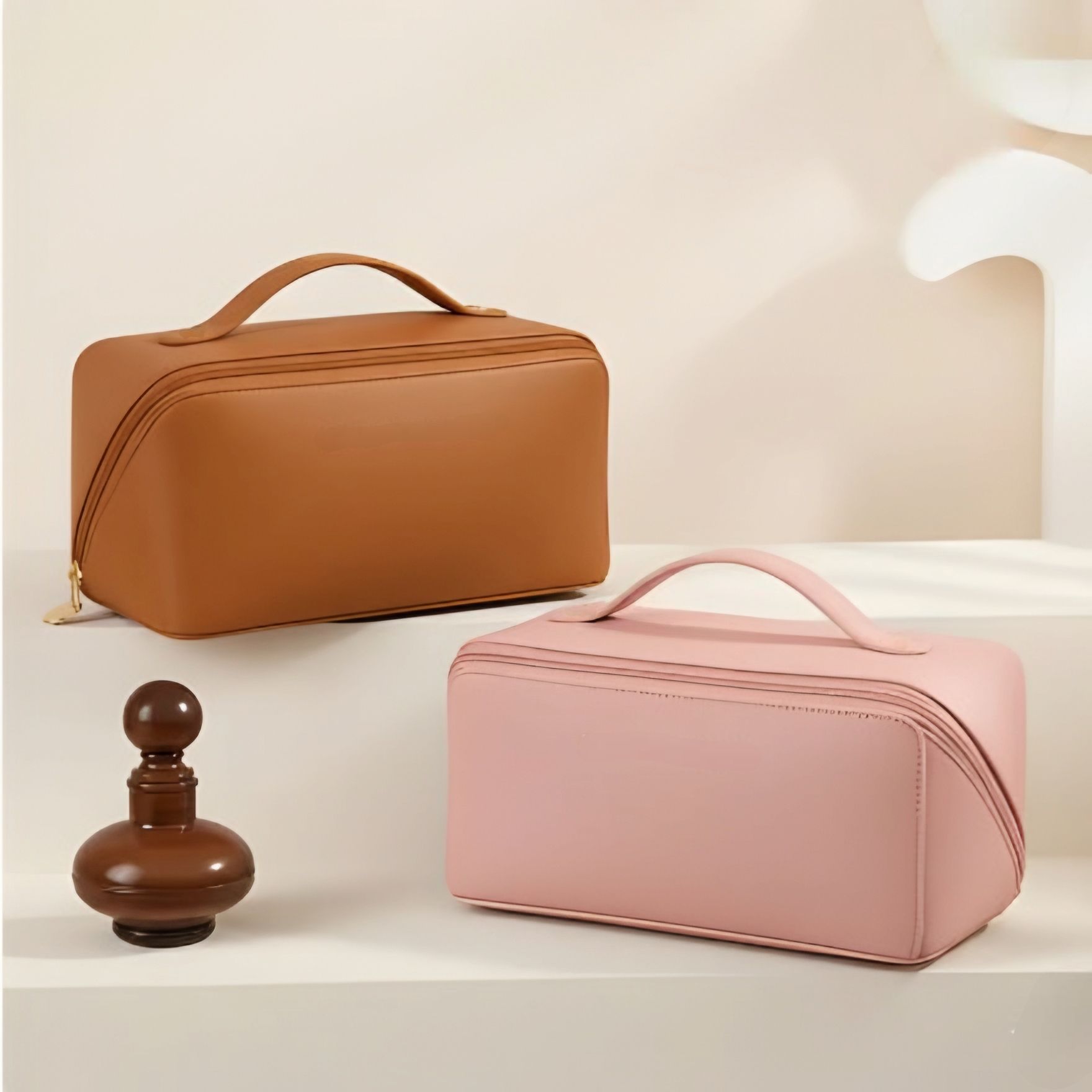 uratech Women Brown, Pink Cosmetic Bag-picture-10