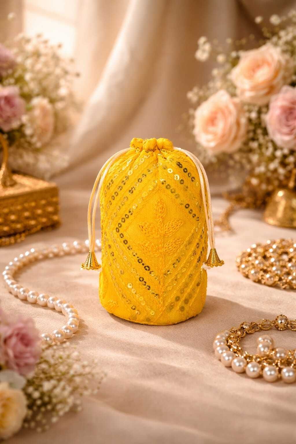 Girls Yellow Potli-image-16