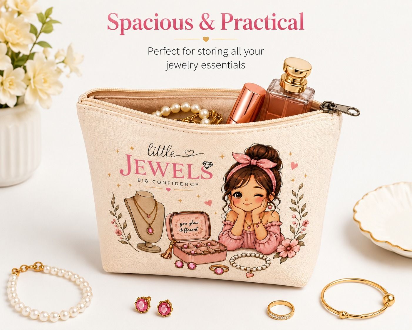 Girls Beige Cosmetic Bag-image-46