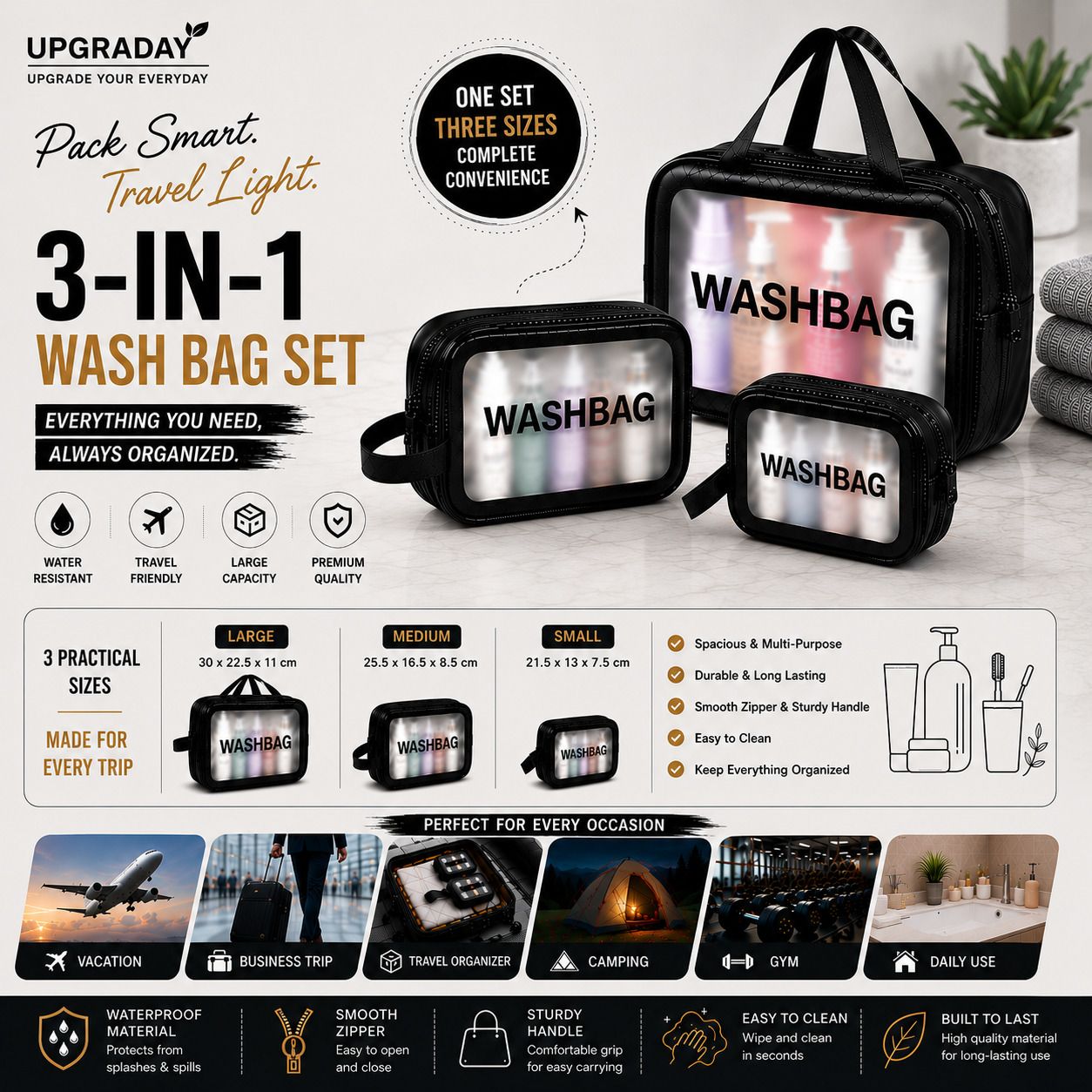 upgraday Women Black Cosmetic Bag-picture-45